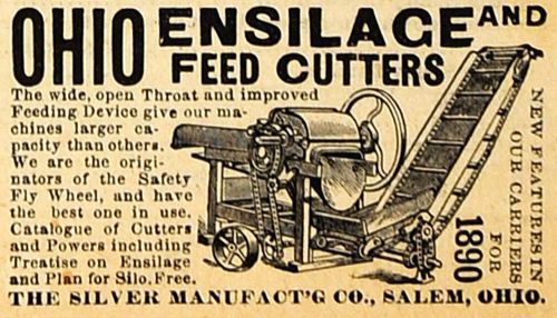 1890 ad ohio ensilage feed cutter silver salem ohio agricultural machinery aag1 for sale