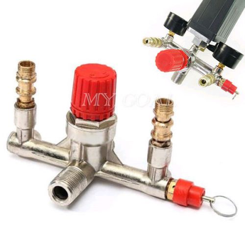Air Compressor Double Alloy Outlet Tube Pressure Regulator Valve Fitting Parts