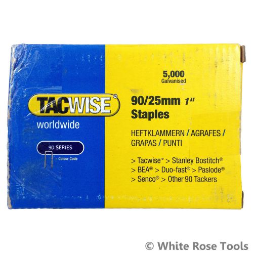 New Tacwise 5000 Pack 25mm Type 90 Series Narrow Crown Staples for Air Staplers