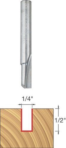 Freud 03-132 1/4-inch diameter by 1/2-inch single flute straight router bit with for sale