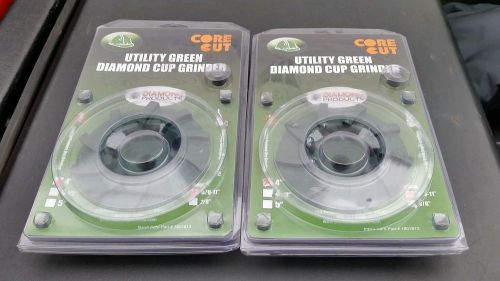2 Brand 4&#034;  Diamond products utility green Diamond Cup Grinder  Wheel  corecut