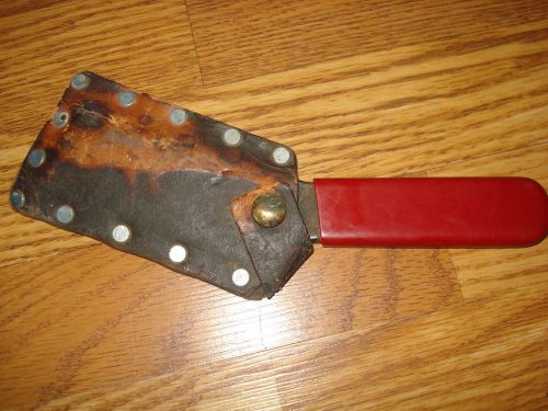 Vintage KLEIN TOOLS 5574 L Splitting &amp; Chipping KNIFE with Leather Sheath