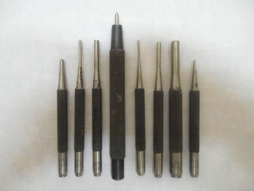 Eight STARRETT Punch Punches Misc. Sizes