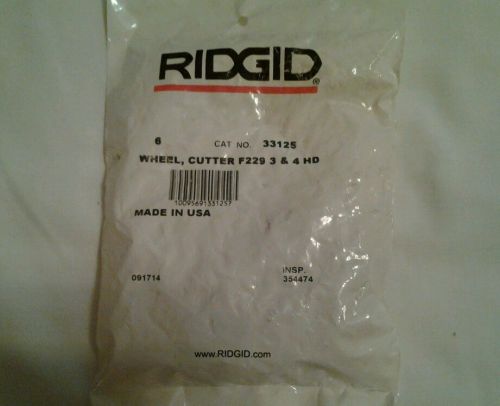 RIDGID  Pipe Cutting Wheel 33125 F229 3&amp;4 HD (lot  of 6)- NIP