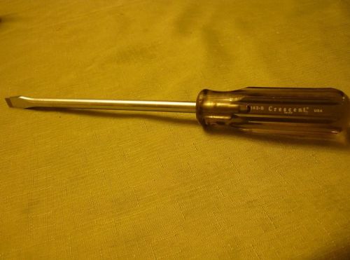 1 NEW SLOTTED TIP SCREWDRIVER CRESCENT BRAND #143-8=3/8&#034;X 8&#034; LONG
