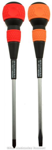 Hozan 2 pc long ball grip #2 cross point &amp; flat screwdriver set - jis &amp; phillips for sale