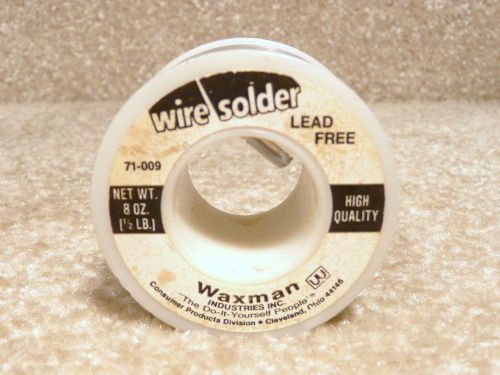 Vintage 8 oz Roll of Waxman Lead Free Wire Solder Cleveland,OH