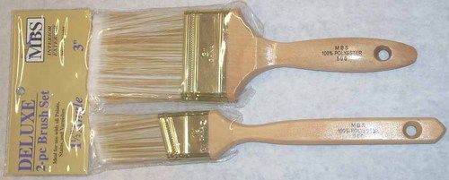 5 MBS 2pc Paint Brush Sets Polyester 1.5&#034; Angle &amp; 3&#034; Brushes 5 ea