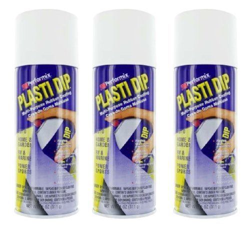 3-PACK Performix PLASTI DIP WHITE 11OZ Spray CAN Rubber Handle Coating