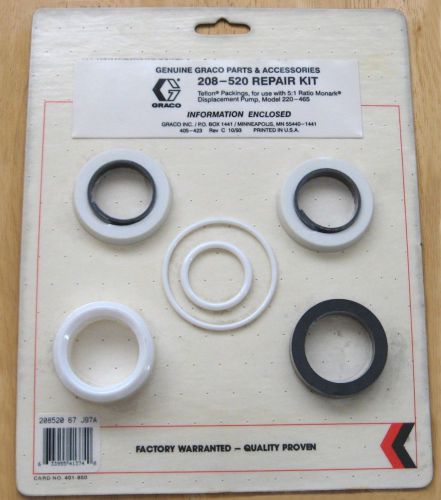 Graco repair kit teflon packings 208-520 for 5:1 monark displacement pump 220465 for sale