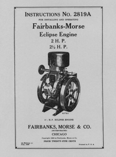 Fairbanks Morse Eclipse Engine Instructions  2819A