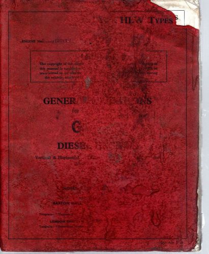 Gardner Diesel Engines LW HLW Vertical  Horizontal Instruction Manual 1959 7414E