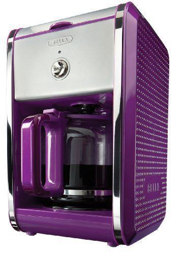 Brand New!! BELLA 13740 Dots Collection 12-Cup Coffee Maker Purple/Silver
