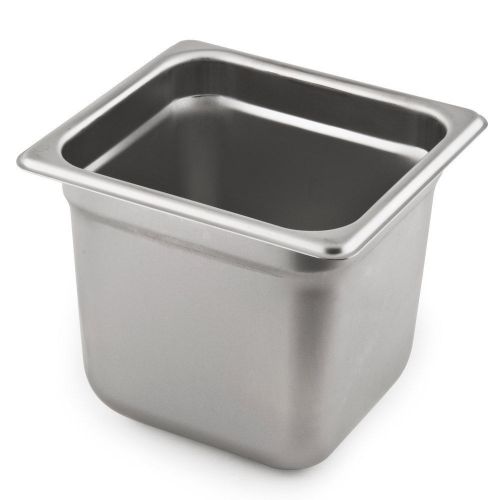 Winco (stp-604) 1/6th size food pan 4&#034; deep stainless steel 22 gauge, hotel for sale