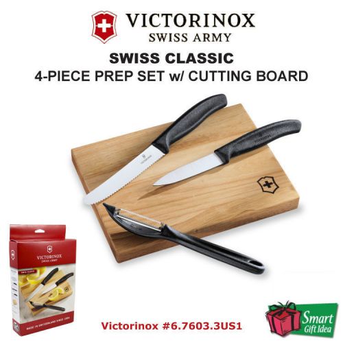 4-pc prep set_utility/paring knife +peeler +cutting board_victorinox 6.7603.3us1 for sale