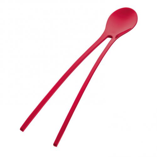 Koziol Twinny Chopsticks Spoon Solid Raspberry Red Set of 2
