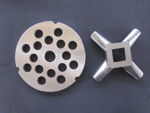 #42 x 5/8&#034;  meat grinder plate and knife for hobart biro lem universal etc for sale