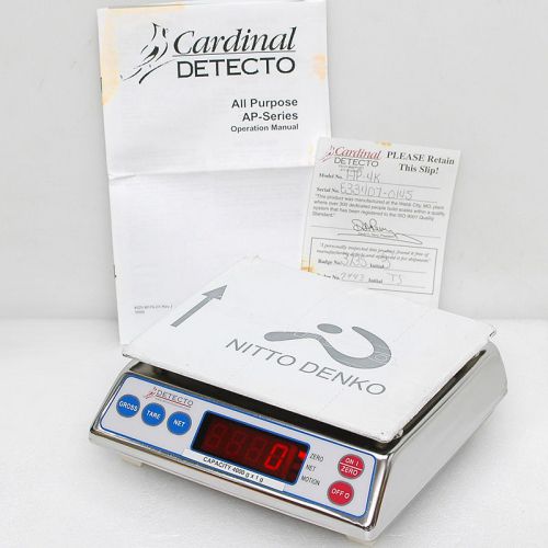 New cardinal detecto 4kg 4000 g digital scale ap-4k amat 3920-01570 w/ power sup for sale