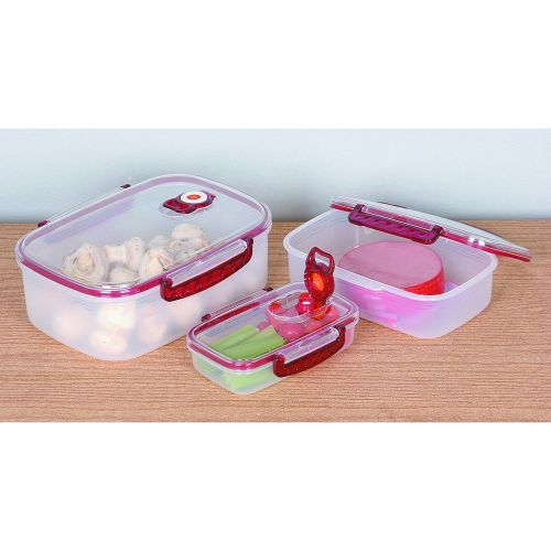 Fda certified 3pc unbreakable vacuum food preserving container set w/ date track for sale