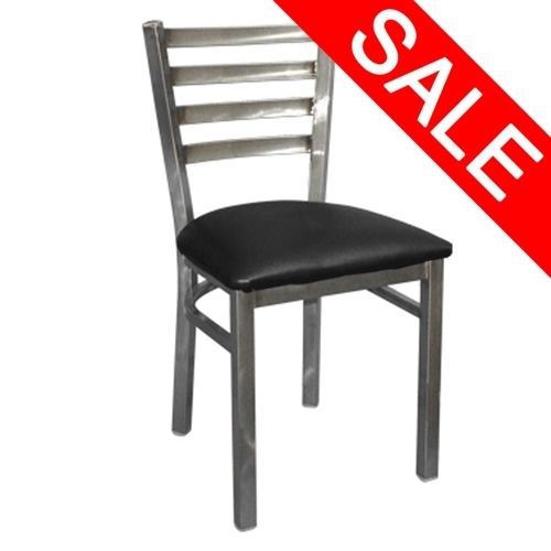 Clear Coat Distressed Metal Ladder Back Chair (KEA-1444)