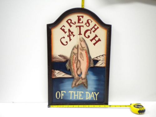Fresh Catch of the Day Wall Sign Plaque Fish Fishing