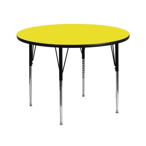 Flash furniture xu-a42-rnd-yel-h-a-gg 42&#039;&#039; round activity table, 1.25&#034; thick hig for sale