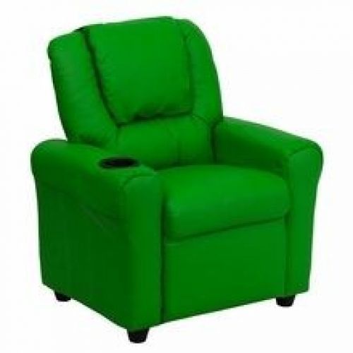Flash furniture dg-ult-kid-grn-gg contemporary green vinyl kids recliner with cu for sale
