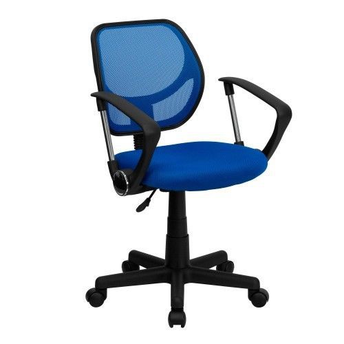 Flash Furniture WA-3074-BL-A-GG Mid-Back Blue Mesh Task Chair and Computer Chair