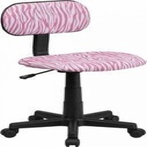 Flash Furniture BT-Z-PK-GG Pink and White Zebra Print Computer Chair