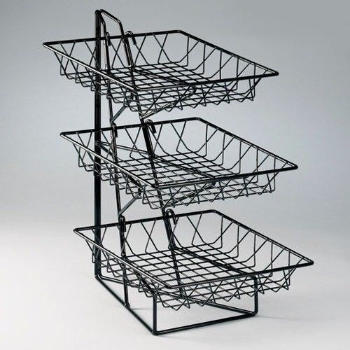 Cal-mil countertop 3 tiers square wire merchandiser with baskets model 1293-3 for sale