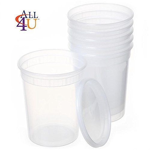 All4U 32 oz Deli Food Containers w/ Lids - Pack of 24 - Food Storage (32oz) New