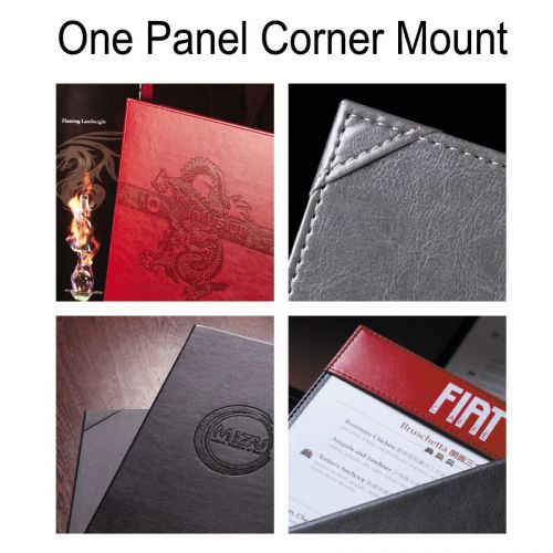 30 Letter size x Elegant PU Leather Menu Cover w/corner mount +Debossing Service