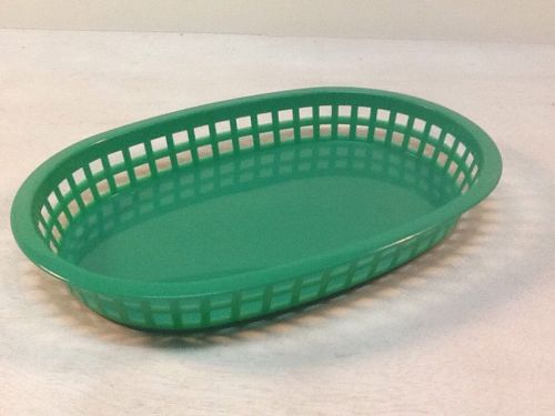 Chicago Platter Basket 10.5X7X1.5-In Oval. Green  (6pack)