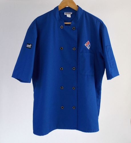 Domino&#039;s pizza chefwear blue chef jacket uniform shirt mens unisex size l large for sale