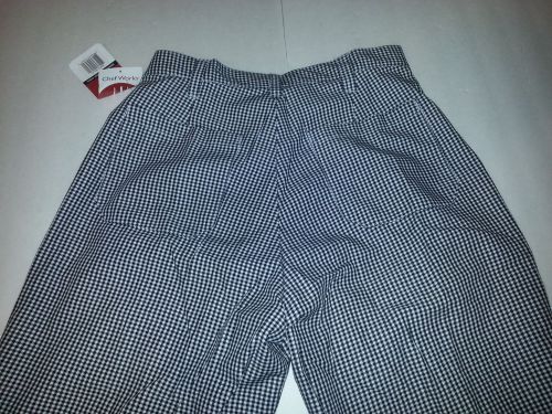 2 New Pair Chef Works Restaurant  Pants Black &amp; White Striped Baggy Size 32