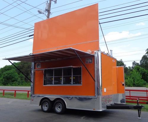 Concession Trailer Orange - 8.5&#039; x 14&#039; Food BBQ Event Catering Custom Enclosed