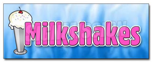 48&#034; MILKSHAKES DECAL sticker thick  ice cream shop chocolate vanilla tin