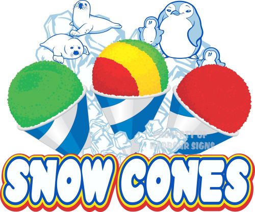 Snow Cones Sno Kones Shave Ice Concession Trailer Cart Food Truck Decal 14&#034;