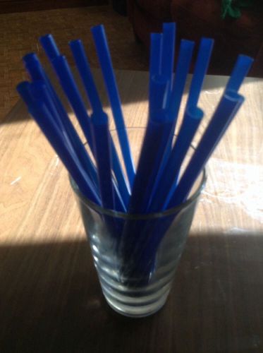 Fat BLUE Malt Straws 400 count unwrapped 8 inches long NEW 5/16&#034; Wide