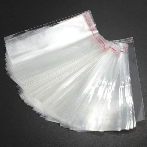 3.07&#034;x5.7&#034; 100Pcs Clear White Self Adhesive Seal Plastic Packing Bags