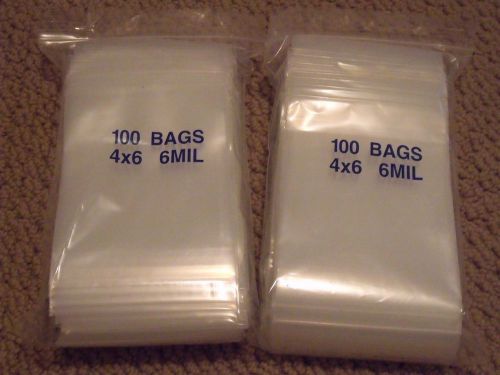 200 - 6 mil TRIPLE THICK 4x6 inch &#034;Mini-Zip&#034; Zip Lock Bags