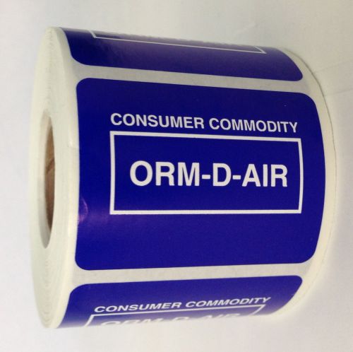 500 Standard ORM Labels of 2x1.5 Consumer Commodity ORM-D-AIR Rolls