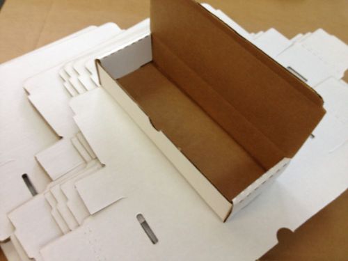 25  10-5/8 X 3-5/8 X 2-1/16&#034; White Corrugated Mailers (Die Cut) Tuck Flap Boxes