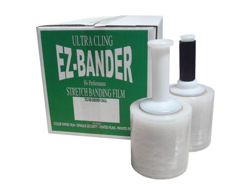 Pre-Stretch Wrap Banding Film Pallet Wrap 4.48&#034; x 1000&#039; 80ga Eq 120 Rolls 10 Cse
