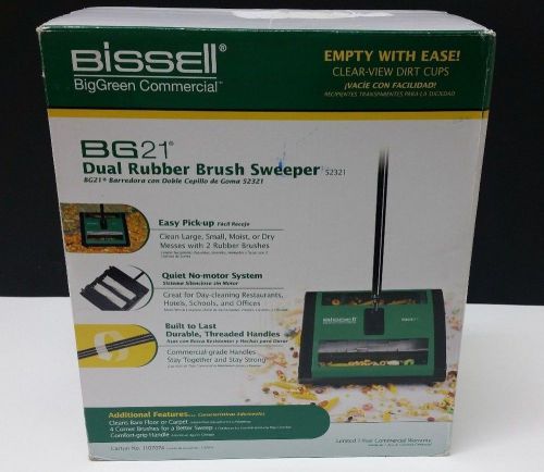 Bissell BG21 BIG GREEN Commercial Dual Rubber Brush Sweeper New in Box 52321