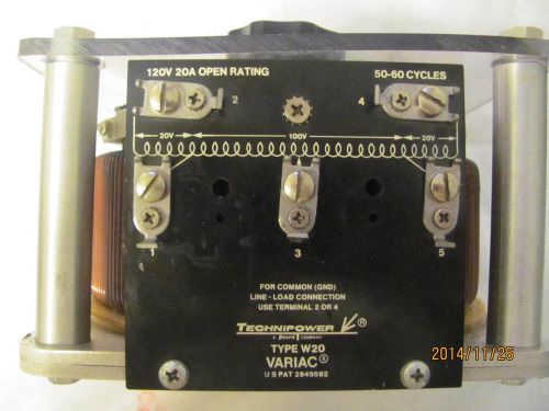 Variac technipower w20 120/220v 20amps for sale