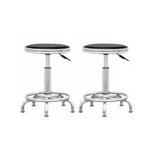 2 SET Office Chair Adjustable Height Swivel Footring Seat Counter Stool Furnitur