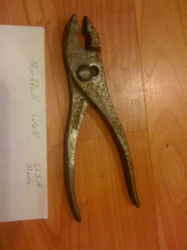 VINTAGE MARSHALL WELL Forged in USA Slip Joint Pliers channel Lock
