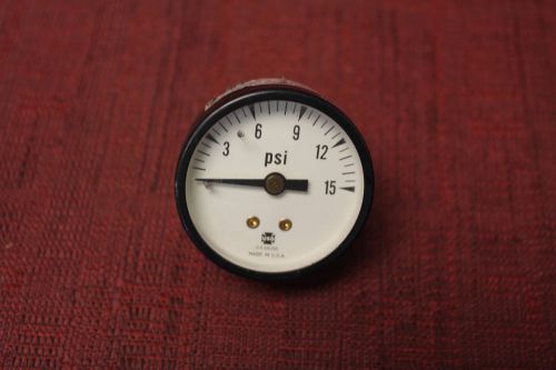 Usg 1-1/2&#034; dial 0 -15 psi dry back mount pressure gauge used for sale