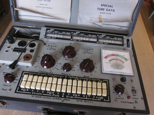 Vintage jackson tube tester model 658 with instruction manual and charts for sale